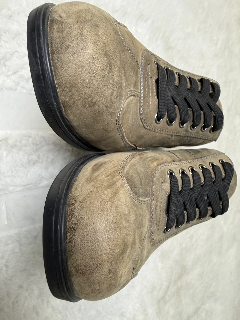 GDEFY Gravity Defyer Men 10 Leather Oxford Walking Shoe Taupe VersoShock Comfort